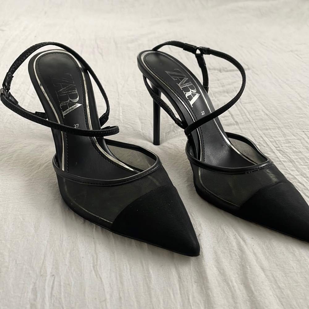 ZARA Black mesh  Heels